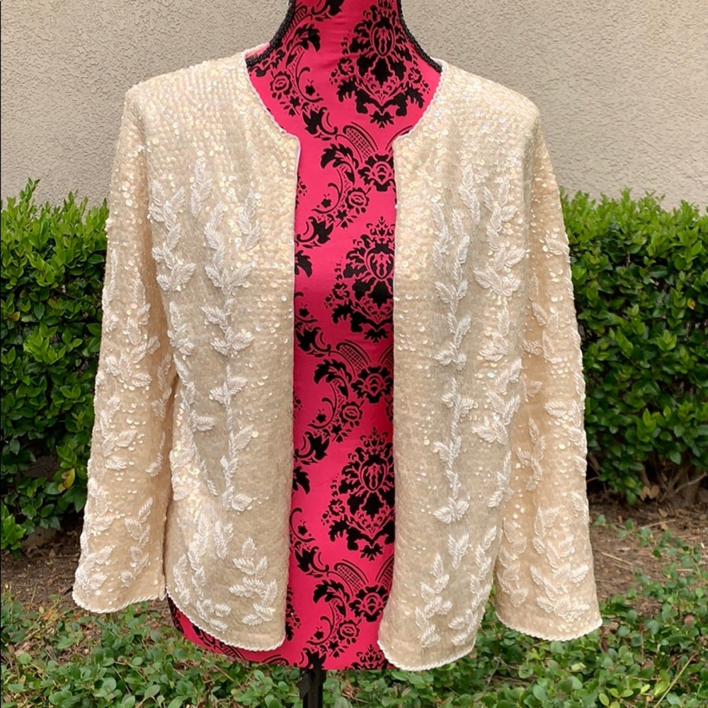 EUC Vintage Imperial Imports Beaded Jacket Small